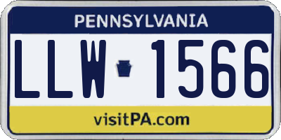 PA license plate LLW1566