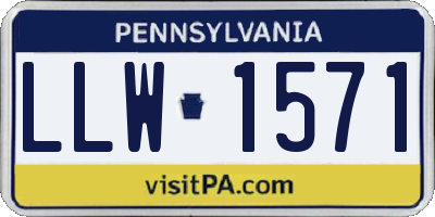 PA license plate LLW1571