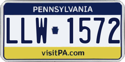 PA license plate LLW1572