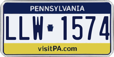 PA license plate LLW1574