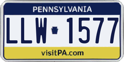PA license plate LLW1577
