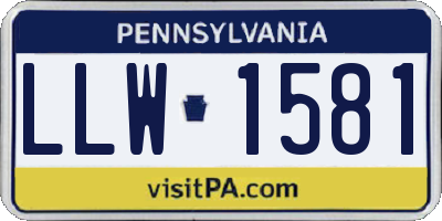 PA license plate LLW1581