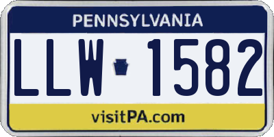 PA license plate LLW1582