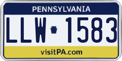 PA license plate LLW1583