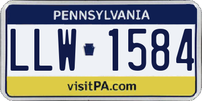 PA license plate LLW1584