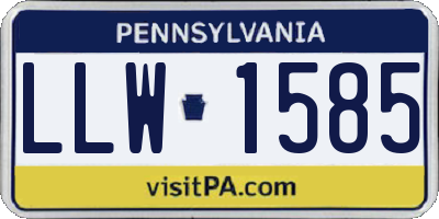 PA license plate LLW1585