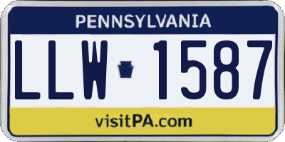 PA license plate LLW1587