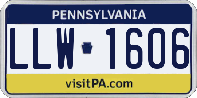 PA license plate LLW1606
