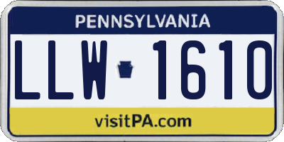 PA license plate LLW1610