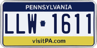 PA license plate LLW1611