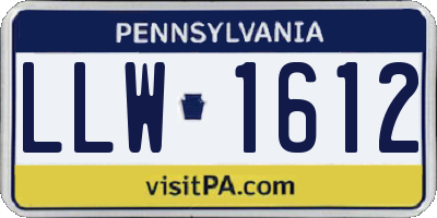 PA license plate LLW1612