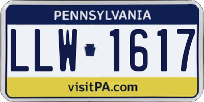PA license plate LLW1617
