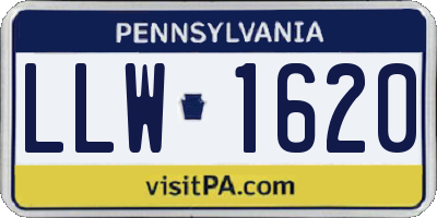 PA license plate LLW1620