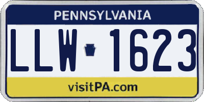 PA license plate LLW1623