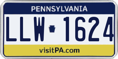 PA license plate LLW1624