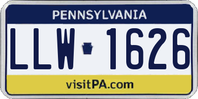 PA license plate LLW1626