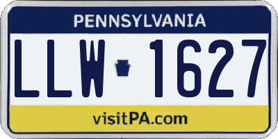 PA license plate LLW1627