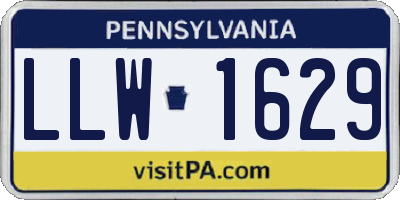 PA license plate LLW1629