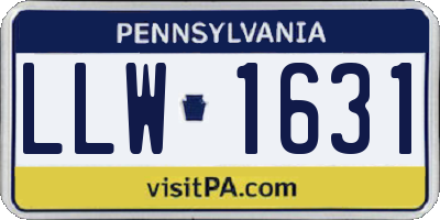 PA license plate LLW1631