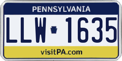 PA license plate LLW1635