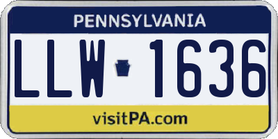 PA license plate LLW1636