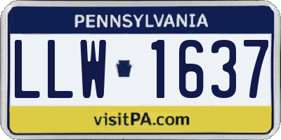PA license plate LLW1637