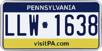 PA license plate LLW1638