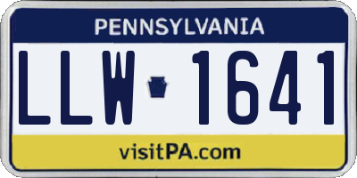 PA license plate LLW1641