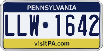PA license plate LLW1642