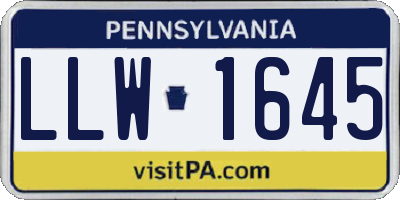 PA license plate LLW1645