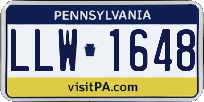 PA license plate LLW1648