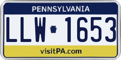 PA license plate LLW1653