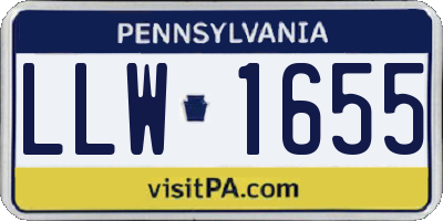 PA license plate LLW1655