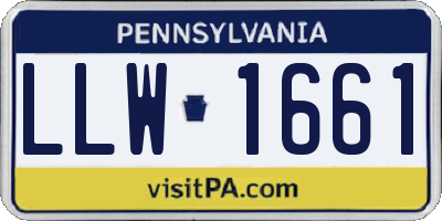 PA license plate LLW1661