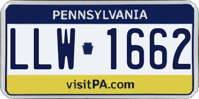 PA license plate LLW1662