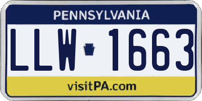 PA license plate LLW1663