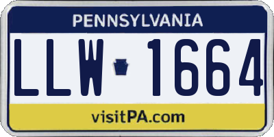 PA license plate LLW1664