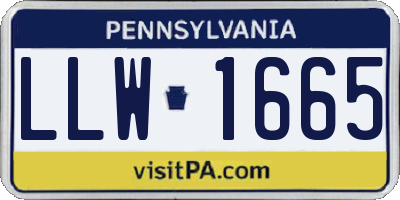 PA license plate LLW1665