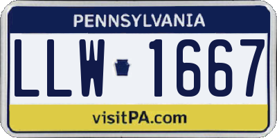 PA license plate LLW1667
