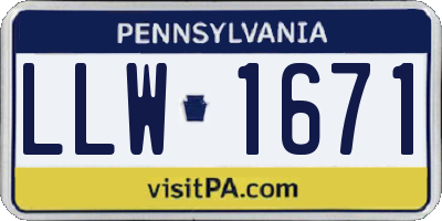 PA license plate LLW1671