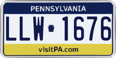 PA license plate LLW1676