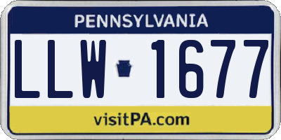 PA license plate LLW1677
