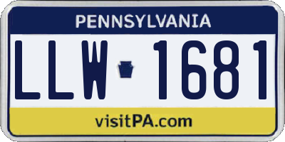 PA license plate LLW1681