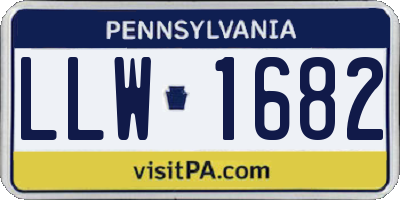 PA license plate LLW1682