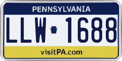 PA license plate LLW1688
