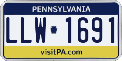 PA license plate LLW1691