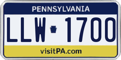 PA license plate LLW1700
