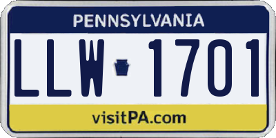 PA license plate LLW1701