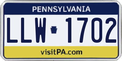 PA license plate LLW1702
