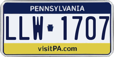 PA license plate LLW1707